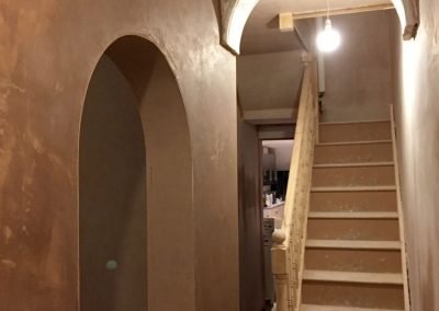 Hallway fully plastered