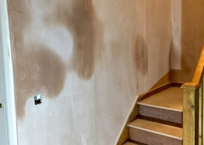 Stairs brought out and plastered