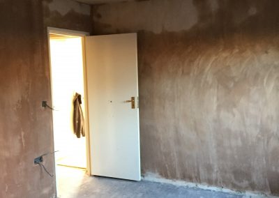 Bedroom freshly plastered