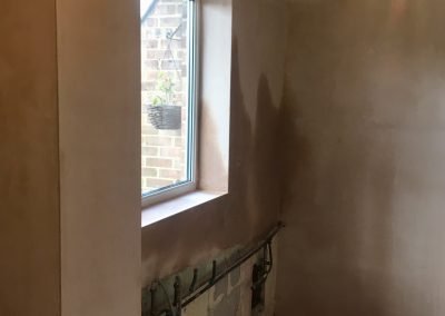 Kitchen fully plastered and door blocked off in Gosport