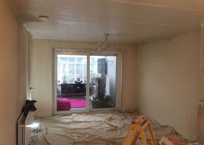 Living room prepped for plastering