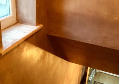 Stairs freshly plastered