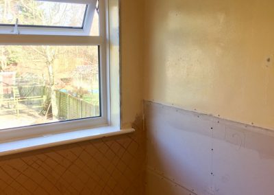 Plasterboarded wall and rendered walls