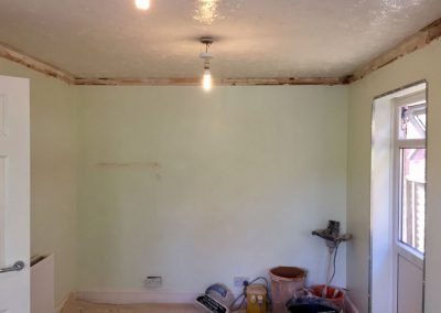 walls and ceiling ready for plastering