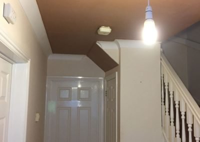 Hallway fully plastered