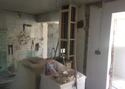 Kitchen ready for plastering