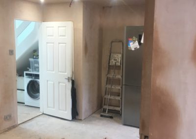 Kitchen freshly plastered