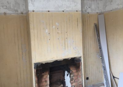 Fireplace ready for plasterboarding over