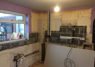 Room prepared for replastering
