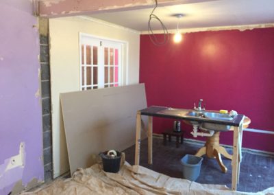 Room prepared for replastering