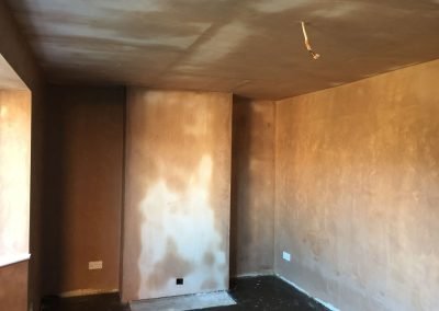 Fully finished, plastered fireplace
