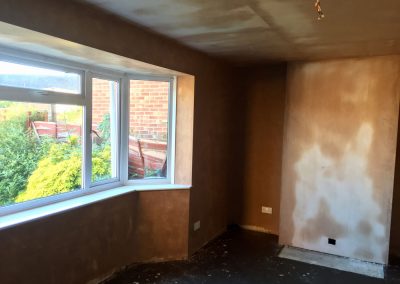Bay window plastered