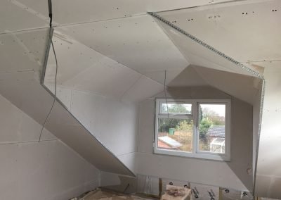 Plasterboarded Loft Extension Before Being Skimmed