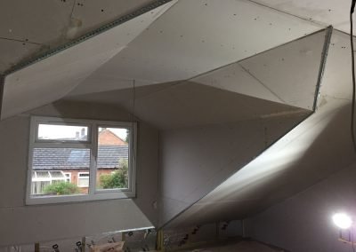 Plasterboarded Loft Extension Before Being Skimmed