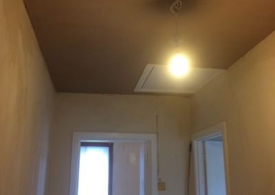 Landing ceiling plastered