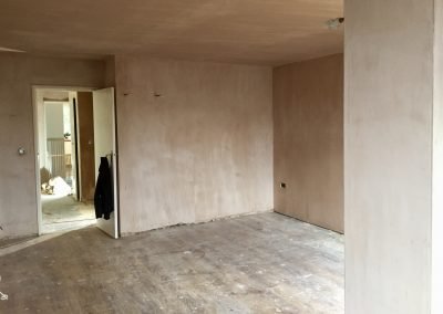 Living room fully plastered