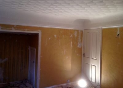 Curved ceiling living room ready for plastering in Fareham